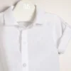 Body camisa de lino manga larga con traba en la manga Agneli