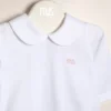 Body de algodon con cuello  redondeado con logo bordado Euge