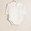 Body de algodon con cuello  redondeado con logo bordado Euge