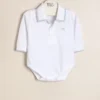 Body  polito de algodón con cuello y puñoos tejidos Lucas