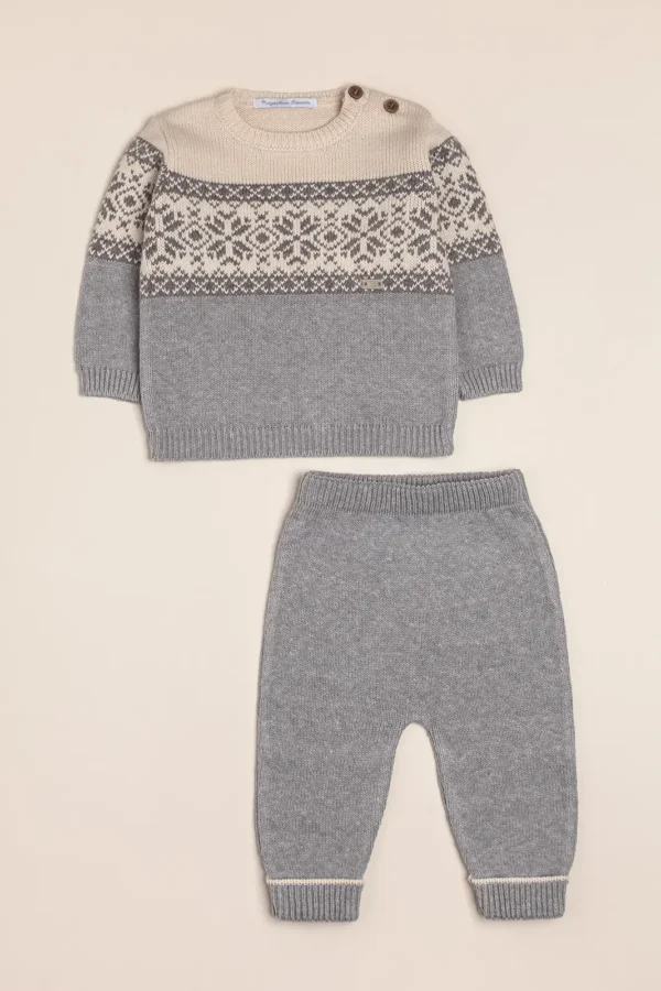 conjunto de sweater con jacquard