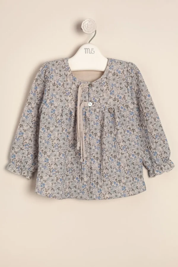 Blusa de gasa doble estampado exclusivo Carmela