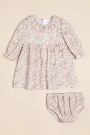 Vestido de gasa doble de algodon estampado exclusivo Paz