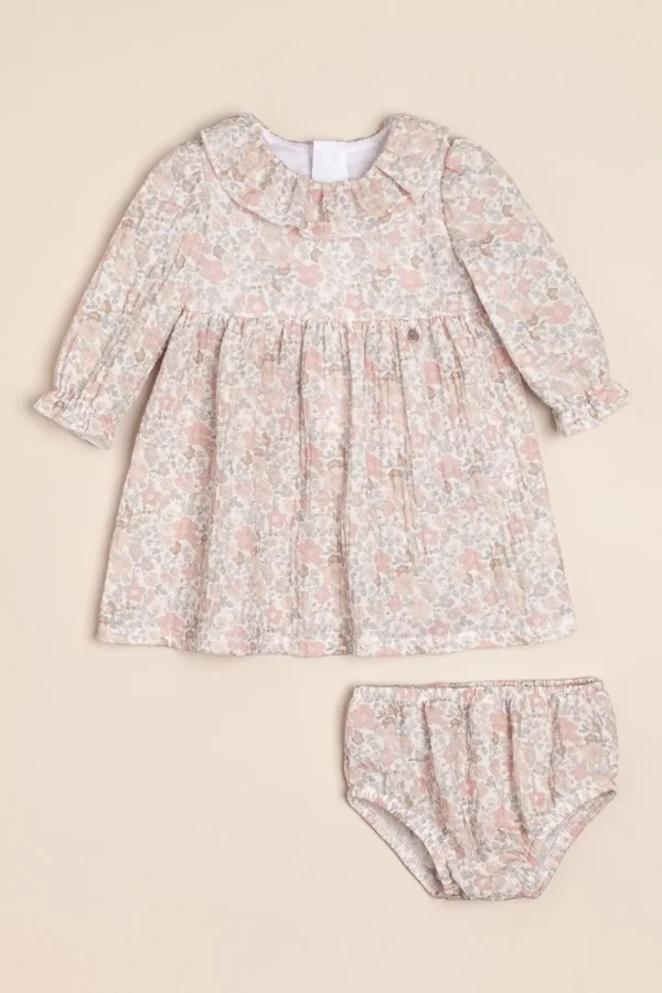 Vestido de gasa doble de algodon estampado exclusivo Paz