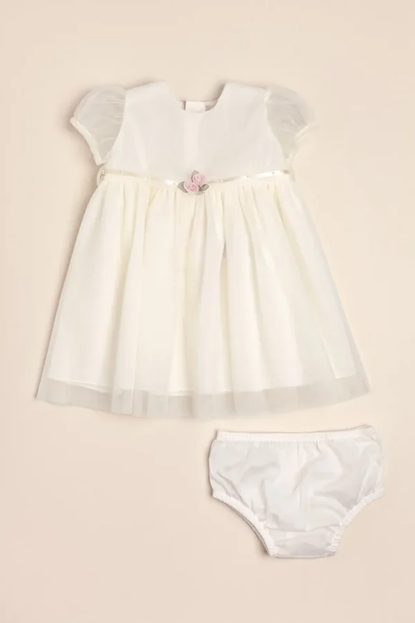 Vestido de tul con cinturon de flores Femi