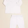 Conjunto de sweater con volado de onditas en el escote y pantalon Lia