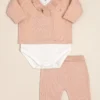Conjunto de body de algodón Pima bordado con saco cruzado y pantalon Any