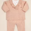 Conjunto de body de algodón Pima bordado con saco cruzado y pantalon Any