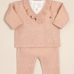 Conjunto de body de algodón Pima bordado con saco cruzado y pantalon Any