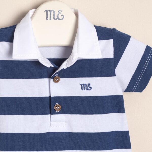 Body de algodón rayado con cuello polo y logo bordado Ciro