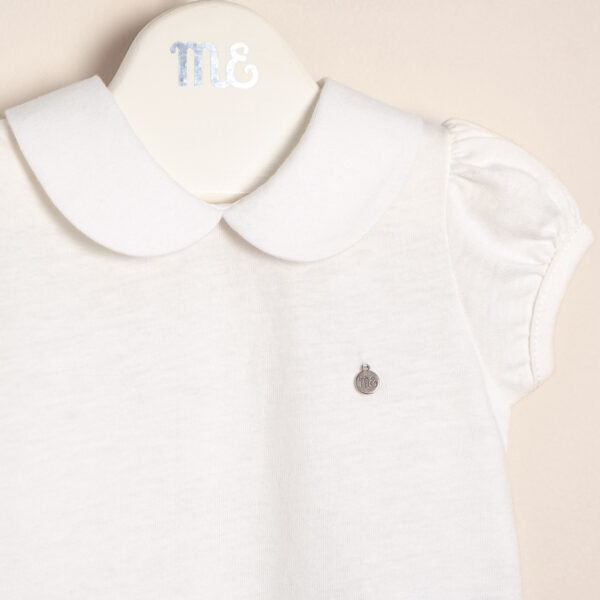 Body de jersey de algodón con cuello redondeado y dije con logo Euge
