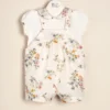 Conjunto de body de algodón con jardinero en poplin de algodón estampado exclusivo Anna