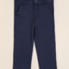 Pantalón de gabardina con cierre, cintura ajustable y bolsillo trasero