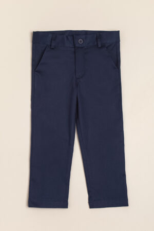Pantalón de gabardina con cierre, cintura ajustable y bolsillo trasero