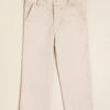 Pantalón de gabardina con cierre, cintura ajustable y bolsillo trasero
