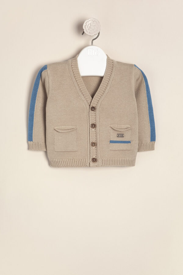 Saco de algodón combinado con escote en V y bolsillitos Andy
