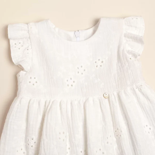 Vestido de gasa de algodón doble bordada Amore