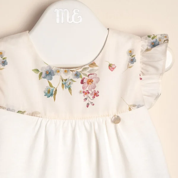 Body vestido de algodón combinado con poplin estampado exclusivo Anna