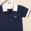 Body de jersey de algodón con cuello puño tejido y logo bordado Giorgio