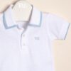Body de jersey de algodón con cuello puño tejido y logo bordado Giorgio