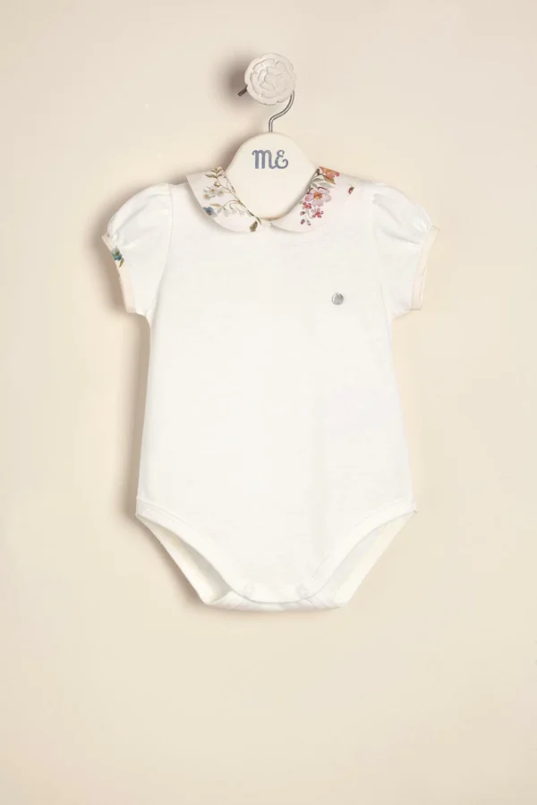 Conjunto de body de algodón con jardinero en poplin de algodón estampado exclusivo Anna