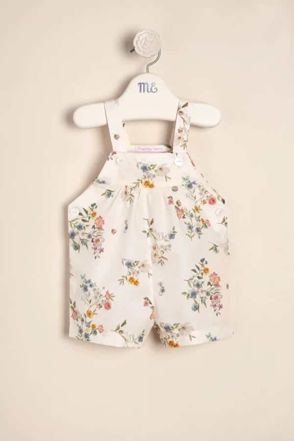 Conjunto de body de algodón con jardinero en poplin de algodón estampado exclusivo Anna