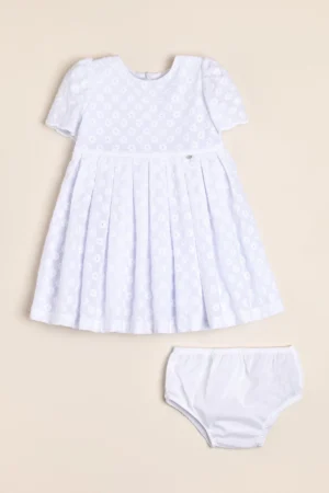 Vestido de broderie de algodón con dije de nacar Anto