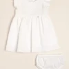 Vestido de gasa de algodón doble bordada Amore
