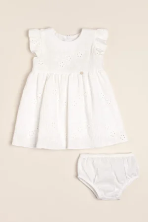 Vestido de gasa de algodón doble bordada Amore