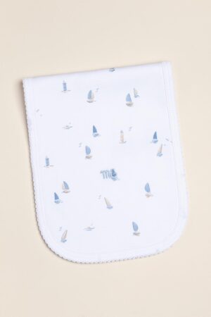 Babita de algodón Pima estampado Onda Blu (origen Peru)