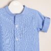 Body camisa con cuello mao rayado finito de cloque y logo bordado Agus