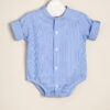 Body camisa con cuello mao rayado finito de cloque y logo bordado Agus
