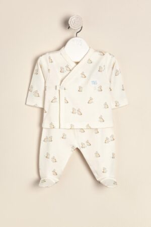Conjunto batita y ranita de algodón Pima estampado Doudou (origen Peru)