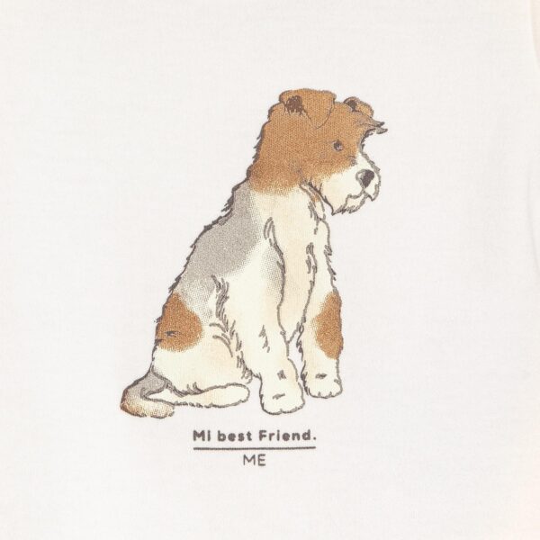 Conjunto de remera estampada Schnauzer con short de lino rustico