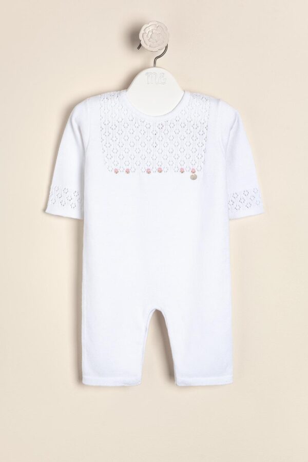 Enterito de algodón con canesu calado y bordado a mano Almy