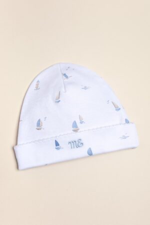 Gorrito de algodón Pima estampado Onda Blu (origen Peru)
