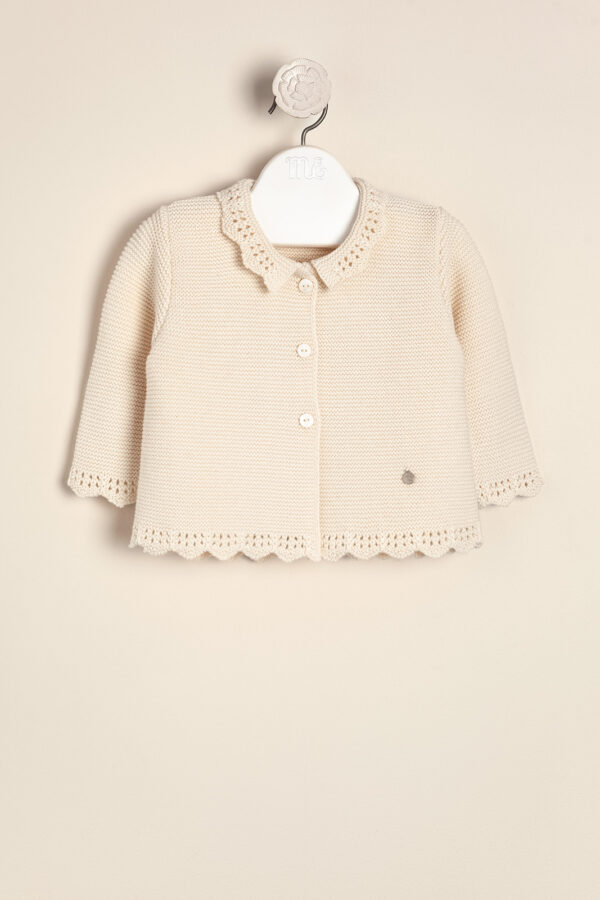 Saco de Santa Clara con cuello en onditas caladas