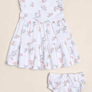 Vestido / solero de algodón estampado exclusivo Ramitos (incluye bombacha)