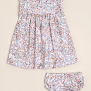 Vestido de algodón estampado exclusivo liberty Le Marais (incluye bombacha)