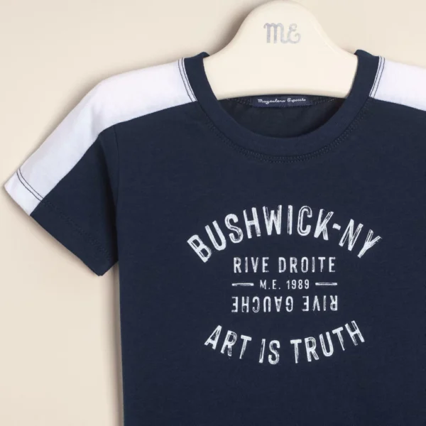 Remera de algodón combinada Bushwick-Ny