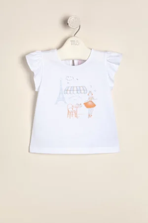 Remera de algodón estampada Bonjour Paris (torre crudo flame) Remera de algodón estampada Bonjour Paris (torre crudo flame)