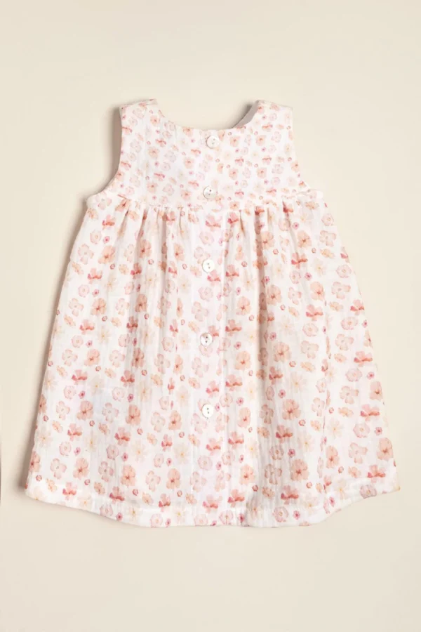 Vestido de gasa doble de algodón estampado exclusivo Corine