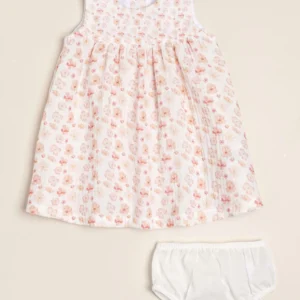 Vestido de gasa doble de algodón estampado exclusivo Corine