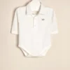 Body polito de algodón con cuello polo y dije con logo Cirilo
