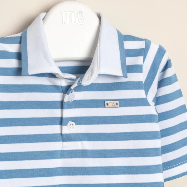 Body de algodón rayado con cuello combinado Felix