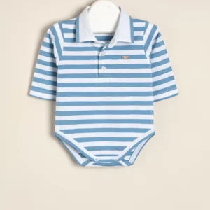Body de algodón rayado con cuello combinado Felix