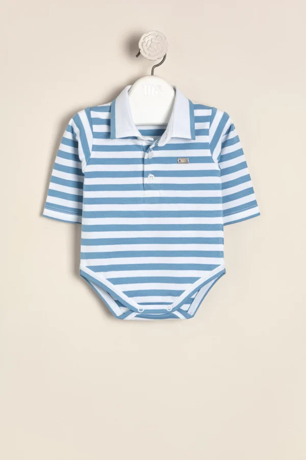 Body de algodón rayado con cuello combinado Felix