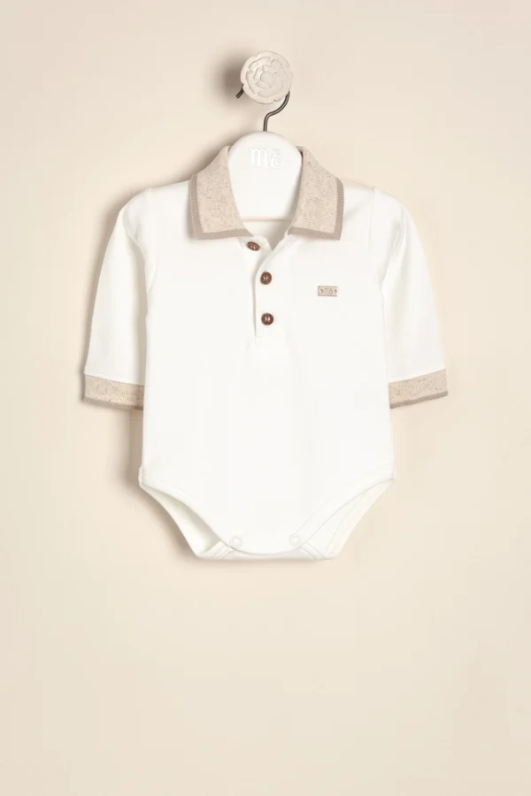 Body polito de interlock Pima con cuello y puños tejidos Tomy