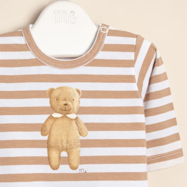 Body de algodón rayado estampado Oso Simón