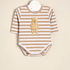 Body de algodón rayado estampado Oso Simón